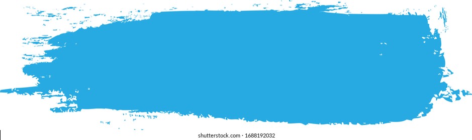 Correa de pincel azul aislada sobre fondo blanco. Trazo de pincel de moda para pintura de tinta azul, fondo grunge, banner de suciedad, diseño de acuarela y textura sucia. Ilustración vectorial de pincel