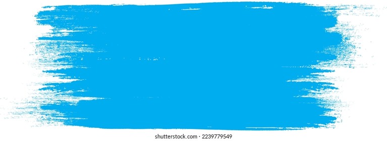 Icono de pincel azul aislado en el fondo. Vector de trazo de pincel para pintura de tinta azul, elemento de diseño de grunge, banner de suciedad, diseño de acuarela, textura sucia. Icono de pincel de moda, ilustración vectorial