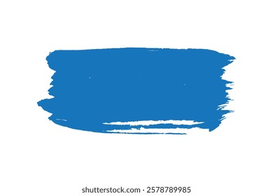 Blue brush stroke on transparent background. Paint Stroke. Grunge Hand Painted Red Brush Strokes. Grunge Brushes. Dirty Artistic Design. Vector illustration