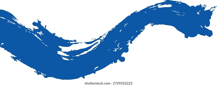 Blue brush stroke on white background