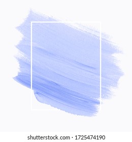 Blue brush stroke paint texture background vector over square frame. Perfect design for logo or banner.