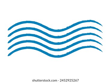 Blue brush stroke representing sea waves.