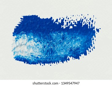 Blue brush stroke sample vector