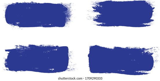 Blue brush stroke set isolated on white background. Trendy brush stroke vector for blue ink paint, grunge backdrop, dirt banner, watercolor design and dirty texture. Brush stroke vector illustration