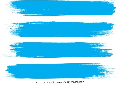 Blue brush stroke set isolated on background. Paint brush stroke vector for ink paint, grunge design element, dirt banner, watercolor design, dirty texture. Trendy brush stroke, vector illustration