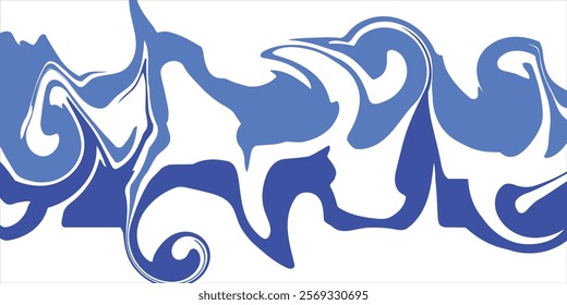 Blue brush stroke texture abstract art landscape banner design