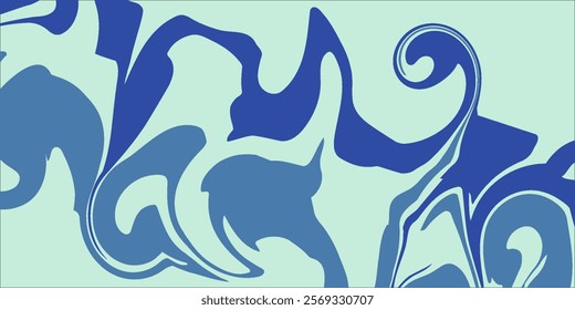 Blue brush stroke texture abstract art landscape banner design