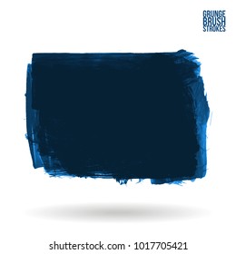 Blue brush stroke and texture. Grunge vector abstract hand - painted element. Underline and border design.