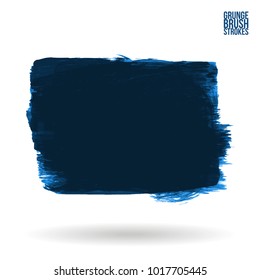 Blue brush stroke and texture. Grunge vector abstract hand - painted element. Underline and border design.