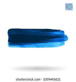 Blue brush stroke and texture. Grunge vector abstract hand - painted element. Underline and border design.