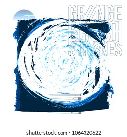 Blue brush stroke and texture. Grunge vector abstract hand - painted element. Underline and border design.