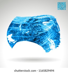Blue brush stroke and texture. Grunge vector abstract hand - painted element. Underline and border design.