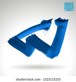 Blue brush stroke and texture. Grunge vector abstract hand - painted element. Underline and border design.