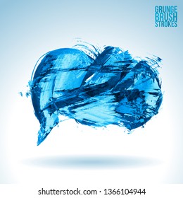 Blue brush stroke and texture. Grunge vector abstract hand - painted element. Underline and border design.