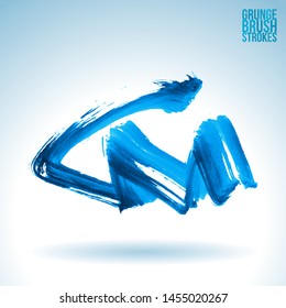 Blue brush stroke and texture. Grunge vector abstract hand - painted element. Underline and border design.