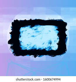 Blue brush stroke and texture. Grunge vector abstract hand - painted element. Underline and border design.