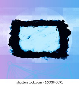 Blue brush stroke and texture. Grunge vector abstract hand - painted element. Underline and border design.