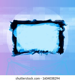Blue brush stroke and texture. Grunge vector abstract hand - painted element. Underline and border design.