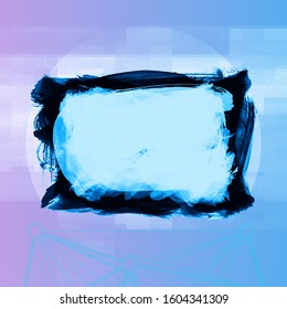 Blue brush stroke and texture. Grunge vector abstract hand - painted element. Underline and border design.
