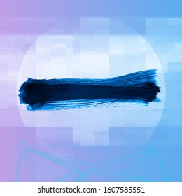 Blue brush stroke and texture. Grunge vector abstract hand - painted element. Underline and border design.