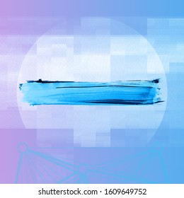 Blue brush stroke and texture. Grunge vector abstract hand - painted element. Underline and border design.