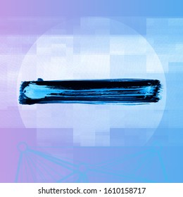 Blue brush stroke and texture. Grunge vector abstract hand - painted element. Underline and border design.