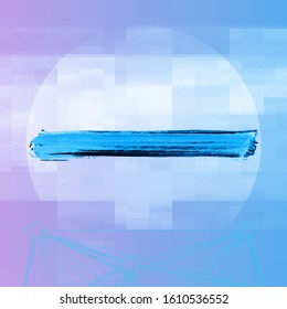 Blue brush stroke and texture. Grunge vector abstract hand - painted element. Underline and border design.