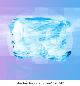 Blue brush stroke and texture. Grunge vector abstract hand - painted element. Underline and border design.