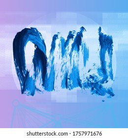 Blue brush stroke and texture. Grunge vector abstract hand - painted element. Underline and border design.