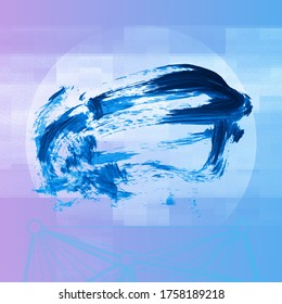 Traje y textura de pincel azul. Grunge vector abstracto mano - elemento pintado. Diseño de subrayado y borde.