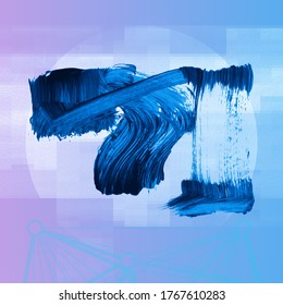 Traje y textura de pincel azul. Grunge vector abstracto mano - elemento pintado. Diseño de subrayado y borde.