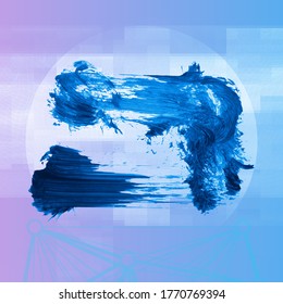 Traje y textura de pincel azul. Grunge vector abstracto mano - elemento pintado. Diseño de subrayado y borde.