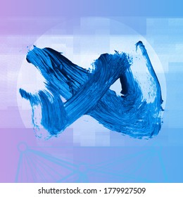 Traje y textura de pincel azul. Grunge vector abstracto mano - elemento pintado. Diseño de subrayado y borde.