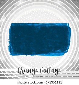 Blue brush stroke and texture. Grunge vector abstract hand - painted element. Underline and border design.