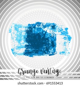 Blue brush stroke and texture. Grunge vector abstract hand - painted element. Underline and border design.