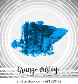 Blue brush stroke and texture. Grunge vector abstract hand - painted element. Underline and border design.