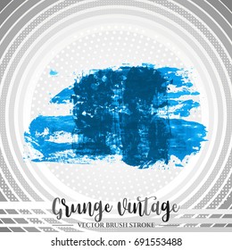 Blue brush stroke and texture. Grunge vector abstract hand - painted element. Underline and border design.