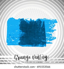 Blue brush stroke and texture. Grunge vector abstract hand - painted element. Underline and border design.
