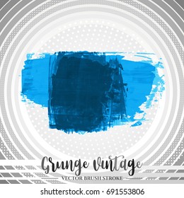 Blue brush stroke and texture. Grunge vector abstract hand - painted element. Underline and border design.