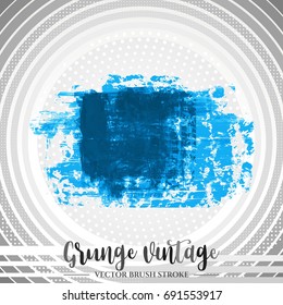 Blue brush stroke and texture. Grunge vector abstract hand - painted element. Underline and border design.