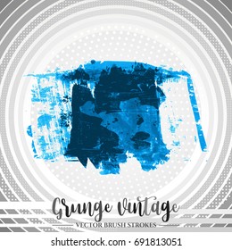 Blue brush stroke and texture. Grunge vector abstract hand - painted element. Underline and border design.