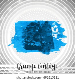 Blue brush stroke and texture. Grunge vector abstract hand - painted element. Underline and border design.