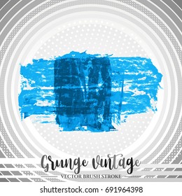 Blue brush stroke and texture. Grunge vector abstract hand - painted element. Underline and border design.