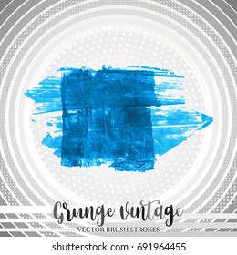 Blue brush stroke and texture. Grunge vector abstract hand - painted element. Underline and border design.
