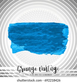 Blue brush stroke and texture. Grunge vector abstract hand - painted element. Underline and border design.