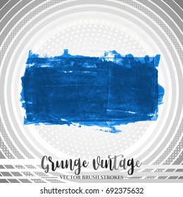 Blue brush stroke and texture. Grunge vector abstract hand - painted element. Underline and border design.