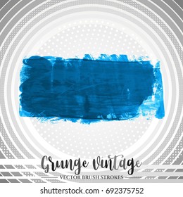 Blue brush stroke and texture. Grunge vector abstract hand - painted element. Underline and border design.