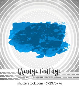 Blue brush stroke and texture. Grunge vector abstract hand - painted element. Underline and border design.