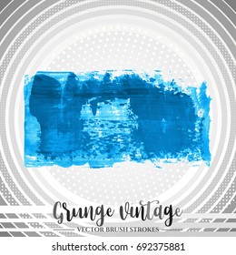 Blue brush stroke and texture. Grunge vector abstract hand - painted element. Underline and border design.