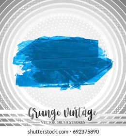 Blue brush stroke and texture. Grunge vector abstract hand - painted element. Underline and border design.